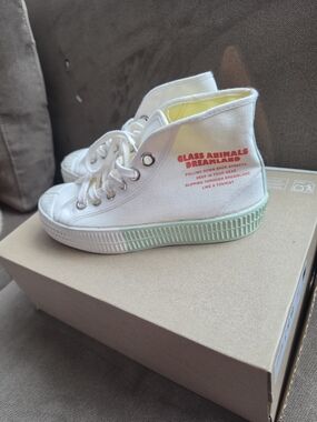 Glass Animals  x Dreamland Collaboration White High-Top Canvas Sneakers